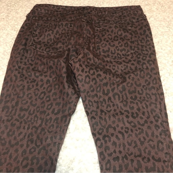 free People Womens Leopard Cheetah Print Stretch Crop Jeans Size 29 Brown 31x25 - Picture 10 of 11